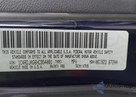 2017 Dodge Durango Sxt Awd from USA, damaged, VIN 1C4RDJAG6HC954081